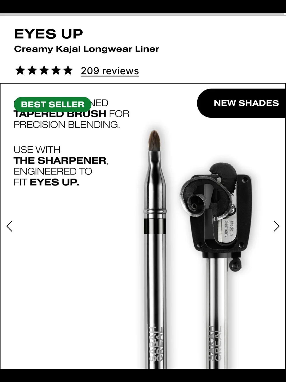 Sarah Creal Eyes Up Eyelinerb& Brush Duo In Everyday Taupe NIB
